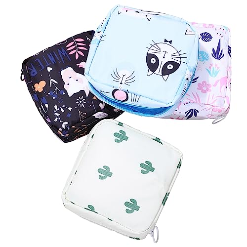 BESTYASH 4stücke Teiliges Zipper Aufbewahrungstaschen Für Damenbinden Tragbare Und Diskrete Sanitary Napkin Bags Für Mädchen Und Frauen Für Schule Und Reisen von BESTYASH