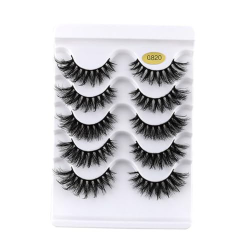 BESTYASH 5 Paare Falsche Wimpern Natürlich Dicht Volumen Makeup Eyelashes für Frauen Alltag Party Cosplay Halloween Weihnachtsdeko von BESTYASH