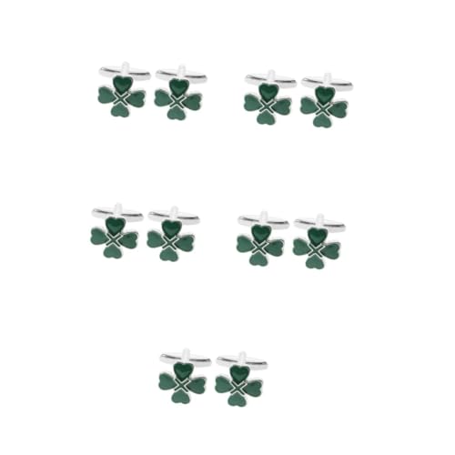 BESTYASH 5 Sätze 5 Sets Herz Vierblatt Manschettenknöpfe Grüne Manschettenknöpfe Irland Manschettenknöpfe Kompass Manschettenknöpfe Metall Manschettenknöpfe Klassische 2 Stück * 5 von BESTYASH