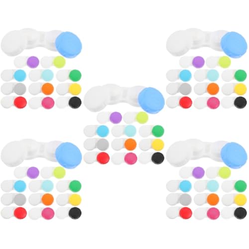 BESTYASH 5 Sätze Kontaktlinsenbehälter Kontakte Objektivorganisator Auge Klarer Fall Tasche Kleiner Objektivhalter Reisen Linsenfall Praktischer Kontaktlinsen-Organizer Plastik 12 Stück * 5 von BESTYASH