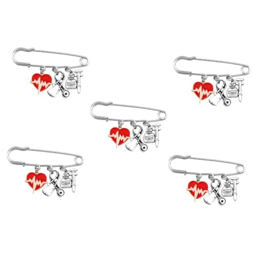 BESTYASH 5 Stück Arzt Und Krankenschwester Brosche Anstecknadeln Für Rucksäcke Boutonniere Anstecknadeln Jeans Anstecknadel Große Sicherheitsnadel Damenbroschen Und von BESTYASH