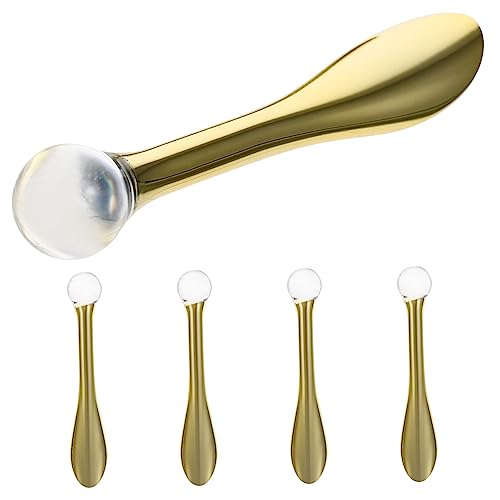 BESTYASH 5 Stück Tragbare Augencreme Applikatoren Professionelle Augenmassage Löffel aus Zinklegierung für Tägliche Anwendung Schwellungen und Augenringe von BESTYASH