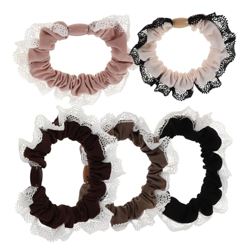 BESTYASH 5 Stück Elastische Haargummis Pferdeschwanzhalter Haargummis Bänder Hochfeste Pferdeschwanzhalter Spitzenstoff Haarschmuck Für Frauen Und Mädchen von BESTYASH