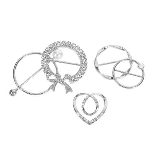 BESTYASH 5 Stück Metall Schalhalter Organizer Hemdspanner Clip Schal Krawattenschnalle Ringe Runder Spanner Clip Schalschnalle Für Damen Brosche Schalverschluss von BESTYASH