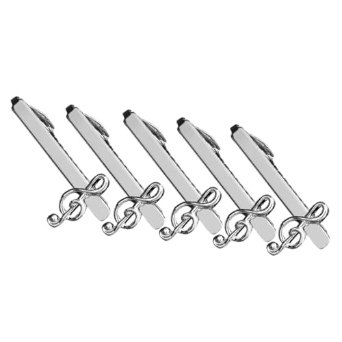 BESTYASH 5 Stück Musiknoten Krawattenklammern für Herren Halt Metall Vielseitig Einsetzbar für Business Hochzeit und Freizeit Sicherer Sitz für Ordentlichen Look Elegantes Hemdaccessoire von BESTYASH