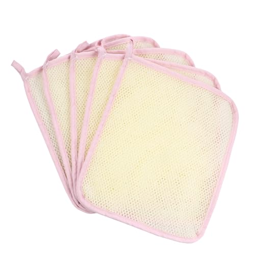 BESTYASH 5 Stück Nylon Peeling handtücher für Gesicht und Körper Doppellagige Grob Strukturierte Waschlappen zum Sanften Peeling Gründliche Reinigung Fördert Durchblutung Maschinenwaschbar von BESTYASH