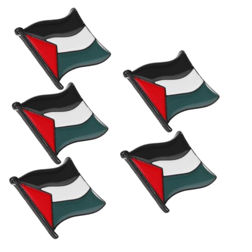 BESTYASH 5 Stück Palästina Flaggenbrosche Teiliges Set aus Robustem Zinklegierung Schmuck Pin für Kleidung und Accessoires zur Unterstützung von Palästina für Feierlichkeiten und Alltag von BESTYASH