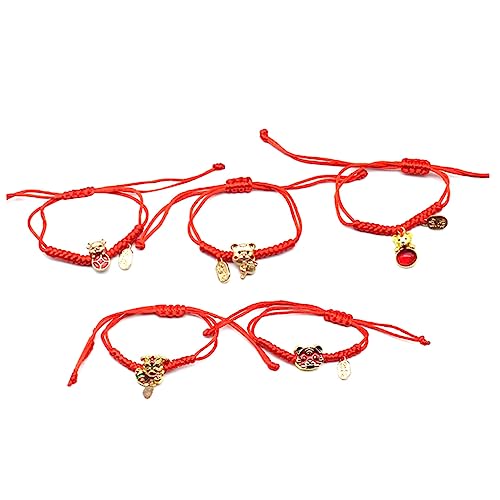 BESTYASH 5stücke Schnurarmband Mit Tiger- Handgefertigt Verstellbar Für Jahr Tigers Für Damen Und von BESTYASH