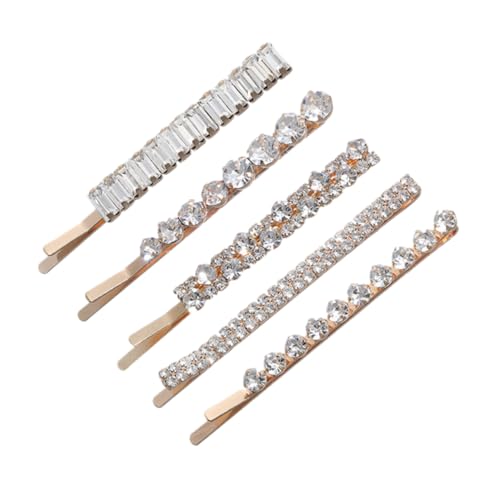 BESTYASH 5 Stück Strass Haarklammern Teiliges Geometrische Haarspangen Metall Haarclips für Damen Glitzernde Haaraccessoires für Hochzeit Party und Alltag Vielseitig Kombinierbar von BESTYASH