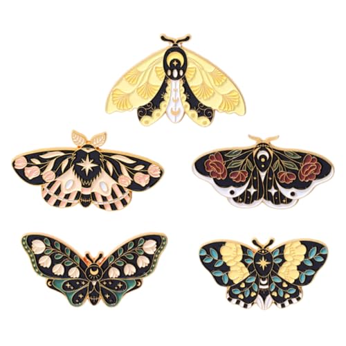 BESTYASH 5 Stück Teiliges Bunte Schmetterling Broschen Pin aus Metall Emaille Vintage Insekten Anstecknadeln für Kleidung Rucksäcke und Taschen Modische Dekoration für Damen und Mädchen von BESTYASH
