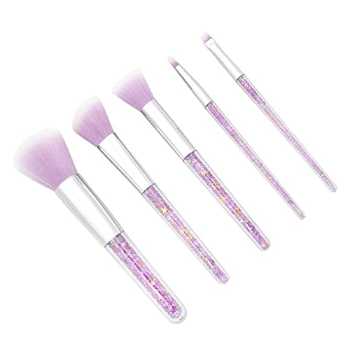 BESTYASH 5 Stück Teiliges Kosmetik Pinselset für Transparente Griffe Professioneller Make Up Pinsel für Foundation Puder Augenbrauen und Lidschatten für Tägliches und Professionelles Make von BESTYASH