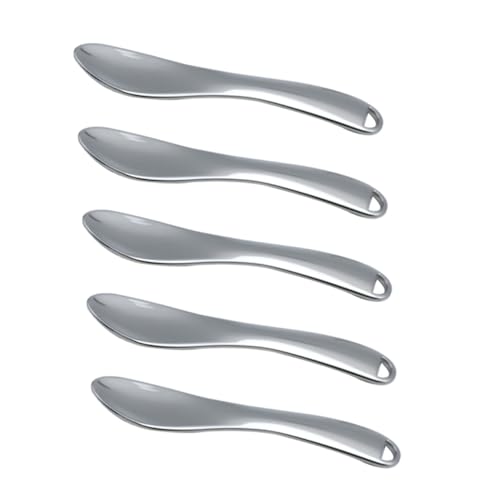 BESTYASH 5 Stück Teiliges Kosmetikspatel aus Edelstahl Ergonomische Beauty Scoops für Augencreme und Gesichtsmaske Wiederverwendbar Hygienisch für Präzise Anwendung bei Hautpflege und von BESTYASH