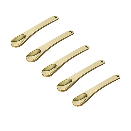 BESTYASH 5 Stück Teiliges Mini Make Up Löffel Set Metall Spatel für Gesichtscreme und Kosmetikprodukte Gold zum Testen und Auftragen von Hautpflegeprodukten BESTYASH 5 Stück Teiliges Mini Make Up Löffel Set Metall Spatel für Gesichtscreme und Kosmetikprodukte Gold zum Testen und Auftragen von Hautpflegeprodukten von BESTYASH