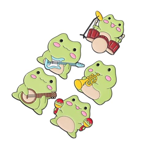 BESTYASH 5stücke Metall-frosch-brosche Für Damenkleidung Anzugbrosche Tier- Cartoon- Anstecknadel Kawaii-nadel Für Rucksäcke Süße Nadel Für Taschen von BESTYASH
