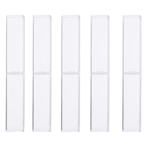 BESTYASH 5 Stück Transparente Aufbewahrungsboxen für Augenbrauenstifte Langlebige Kunststoffbehälter zur Praktischen Organisation und Präsentation von Make Up Werkzeugen von BESTYASH