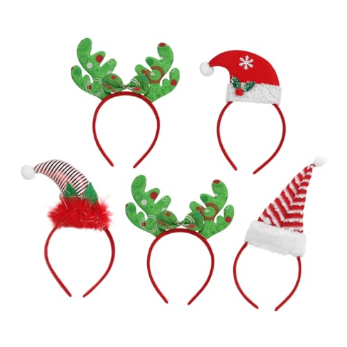 BESTYASH 5 Stück Weihnachts Stirnband Rentier Geweih Haarreif Kopfschmuck für Party Festliche Dekoration Weihnachten Karneval Erwachsene von BESTYASH