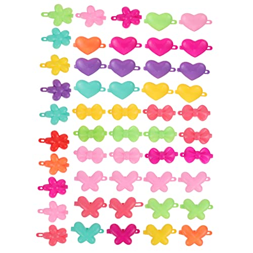 BESTYASH 50 Stück Cartoon Haarspangen Für Mädchen Bunte Haarnadeln Im 4 Stile Herz Blume Schleife Schmetterling Für Selbstgemacht Haarschmuck Und Alltagsdekoration von BESTYASH