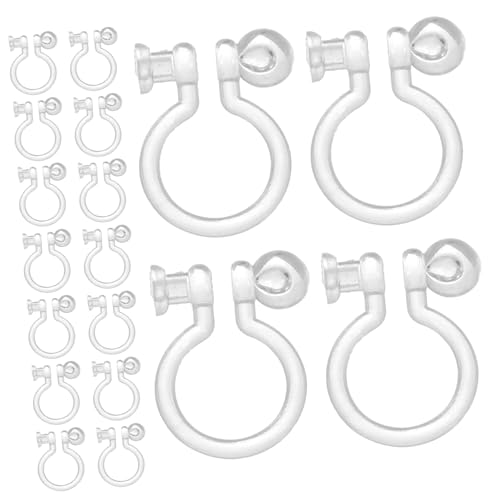 BESTYASH 50 Stück Transparente Clip Ohrring Umwandler Kunststoff Ohrclips DIY Schmuckzubehör Komfortabel Langlebig Vielseitig für Basteln Anlässe von BESTYASH