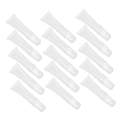 BESTYASH 50 Stück Transparente Leere Lippenbalsam Tuben Kosmetische Behälter mit Schrägem Mund Wiederverwendbar und für Lip Gloss Body Lotion und Mehr von BESTYASH