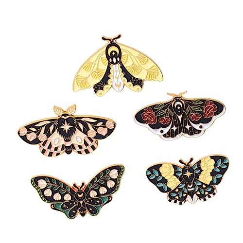 BESTYASH 5Er Set Schmetterlingsbrosche Insektenabzeichen Insekt Anstecknadel schmuck set schmuckset Handtaschen Brosche Retro Schmuck Stellnadel Schmetterlinge Emaille-Pin Legierung von BESTYASH