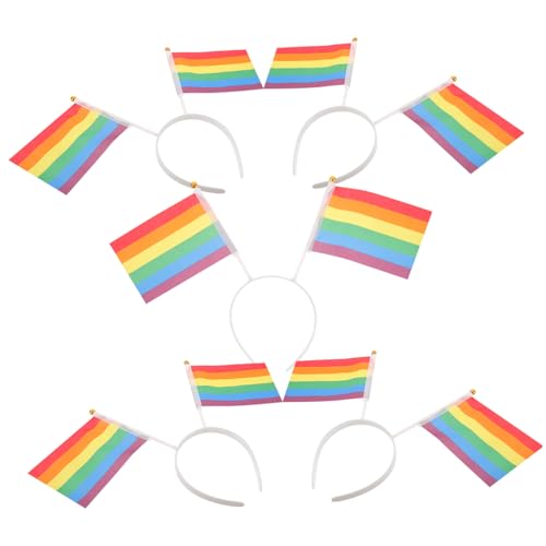 BESTYASH 5St Stirnband mit Regenbogenfahne Stirnband Masse süßes Stirnband Stolz Stirnband Stirnbänder für Damen Stirnbänder für Mädchen Regenbogen-Accessoires Haarschmuck für Damen Stoff von BESTYASH