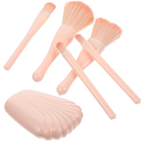 BESTYASH 5Stücke Teiliges Make Up Pinsel Set für Reisen Lidschatten und Highlighter Pinsel mit Aufbewahrungstasche für Natürliche Make Up Anwendung von BESTYASH