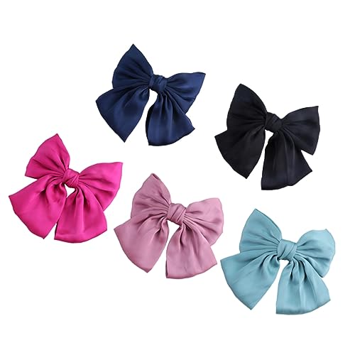 BESTYASH 5stücke Große Schleifen-haarspangen Für Mädchen Und Frauen Bunte Haarklammern Blau Rosa Und Schwarz Elegante Haarschmuck Accessoires Mit Stabilem Halt Und Charmantem Design von BESTYASH