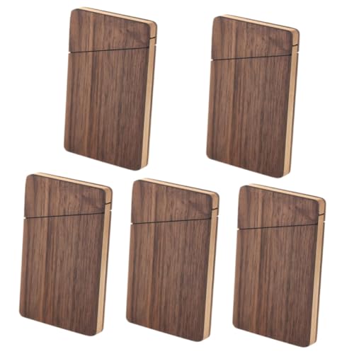 BESTYASH 5st Tragbare Visitenkartenbox Aus Holz Visitenkartenhalter Kartenhalter Für Visitenkarten Geschäft Taschenkartenhalter Visitenkartenetui Kartenhülle Dark Brown Nussbaum von BESTYASH