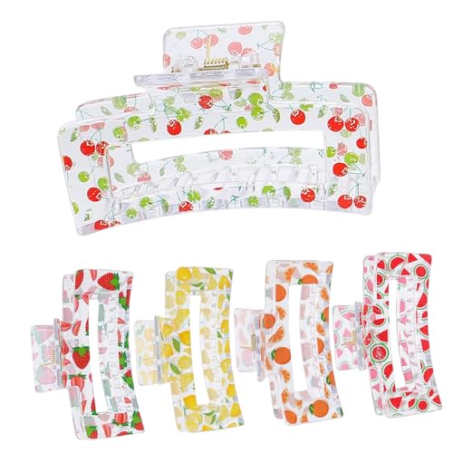 BESTYASH 5stücke Frucht Haar Clips Für Frauen Transparente Haarklammern Mit Kunstperlen Große Haarklammern Für Dickes Und Dünnes Haar Praktisches Haarschmuck Eleganten Stil von BESTYASH