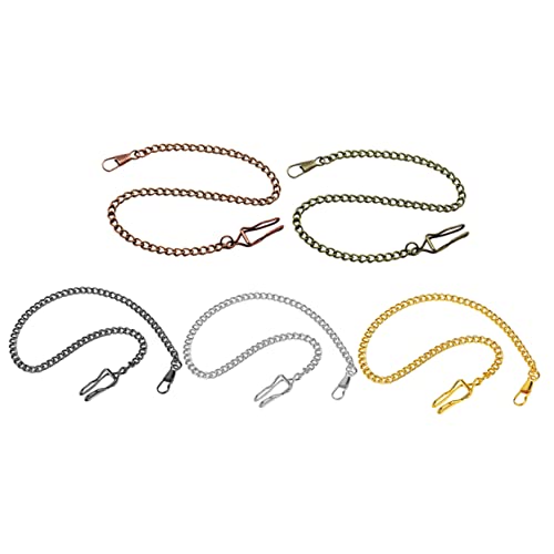 BESTYASH 5stücke Metall Uhrenkette Für Taschenuhr Herren Clip Taschenuhrketten Vintage Taschenuhr Zubehör Retrofarben Langlebig Robust von BESTYASH