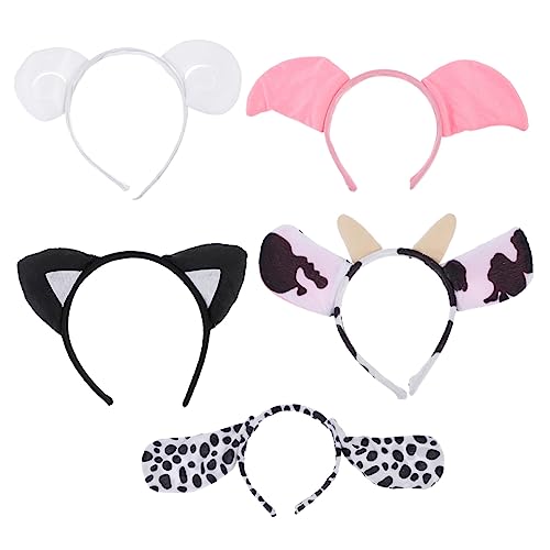 BESTYASH 5stücke Plüsch Haarband Mit Tierohr-design Cartoon-stirnbänder Für Junge Mädchen Party-haarschmuck Cosplay-kopfschmuck Aus Hochwertigem Material Glatt Und Angenehm Zu Tragen von BESTYASH