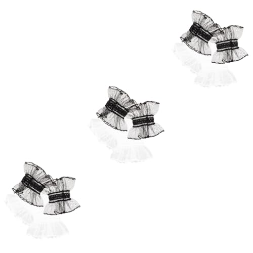 BESTYASH 6 Paare Spitzenärmel Dekorative Handgelenk-Manschetten Dekorative Handgelenk-Ärmel Handgelenksmanschette für Teenager-Mädchen Kostümzubehör Handgelenk Manschette Armband von BESTYASH