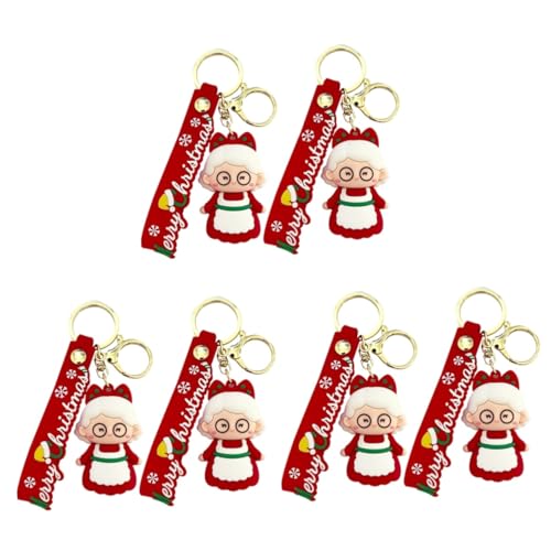 BESTYASH 6stücke Lustige Weihnachtsmann Schlüsselanhänger Tragbare Deko Für Taschen Schlüssel Und Rucksäcke Für Weihnachten Und Neujahr Kreative Weihnachtsbaum von BESTYASH