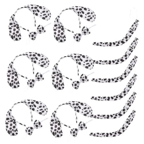 BESTYASH 6 Sätze Kostüm Hundeohren Haarreif Set mit und Fliege Teiliges Dalmatiner Tier Kopfschmuck für Halloween Tierkostüme Fotorequisiten und Partydekorationen von BESTYASH