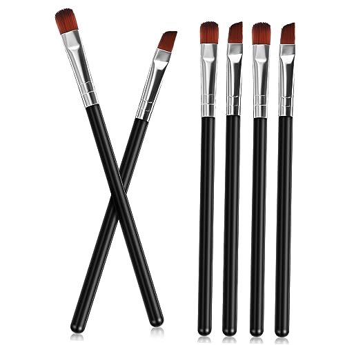 BESTYASH 6 Stück Augenbrauenbürsten-Set Liner Lidschatten Kartierung Stirn Bewerben Braun abgewinkelter Augenbrauenpinsel Augen-Make-up-Pinsel Make-up-Augenbrauenpinsel Kunststoff-Griff von BESTYASH