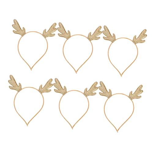 BESTYASH 6 Stück Goldene Rentiergeweih Haarreif für Weihnachten Festliche Haarschmuck Accessoires für Erwachsene für Weihnachtsfeiern und Fotoshootings von BESTYASH
