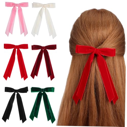 BESTYASH 6 Stück Haarschleife Samtschleifen Für Damen Haarspangen Mit Samtschleife Für Damen Seidig Bögen Samtschleifen Für Die Haare Rosa Einfache Haarspangen Mit Schleife Bogen Flanell BESTYASH 6 Stück Haarschleife Samtschleifen Für Damen Haarspangen Mit Samtschleife Für Damen Seidig Bögen Samtschleifen Für Die Haare Rosa Einfache Haarspangen Mit Schleife Bogen Flanell von BESTYASH
