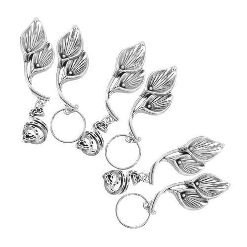 BESTYASH 6 Stück Haarschmuck Für Zöpfe Geflochtener Haarring Zopfzubehör Für Schwarze Frauen Schmutziger Zopfschmuck Frauenhaarzubehör Übertriebener Styling-schmuck Silver Legierung von BESTYASH