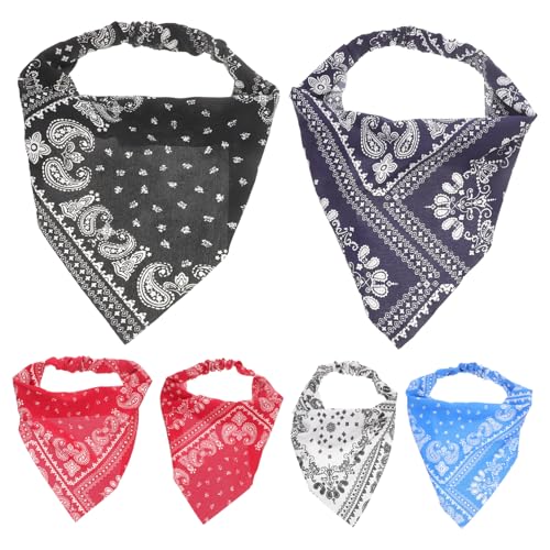 BESTYASH 6 Stück Kopfbandana für Frauen wickeln Haarbandanas elastisch Stilvoll Blumenbandana Mädchen Haarschal- Haarwickelschal haarband zarter Haarschal Chiffon von BESTYASH
