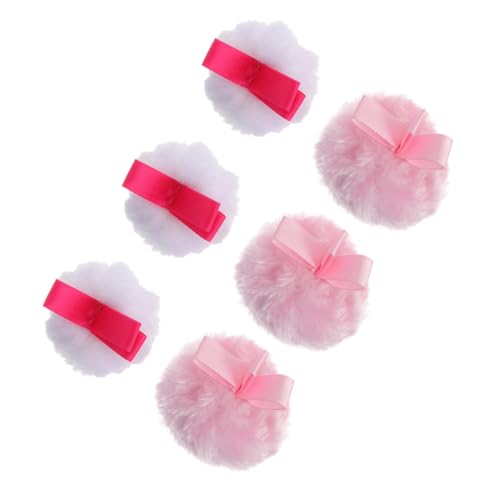 BESTYASH 6 Stück Make Up Quaste Flauschiger Puff Velours Make Up Puderquaste Rund Süßes Make Up Weiches Mädchen Make Up Schwämmchen Lose Puderquaste Flauschige Make Up Puderpads von BESTYASH
