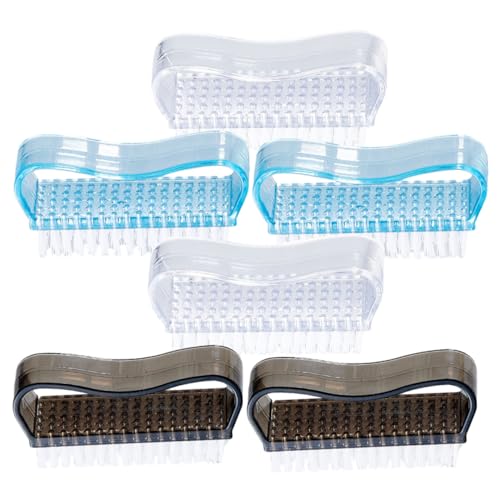 BESTYASH 6 Stück Nagel Werkzeug Bürste Fingernagelbürste Für Männer Reinigung Nägel Schrubben Uv Griff Nagelbürste Maniküre-kit Led Fingernagelbürste Mit Griff Polieren Pp von BESTYASH