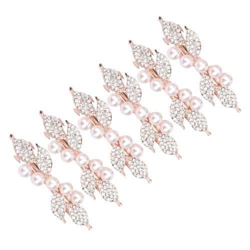 BESTYASH 6 Stück Perlen Haarklammer Teiliges Spring Hairpin mit Strass Stilvolle Haarklammern für Damen und Mädchen Vielseitiger Haarschmuck für Hochzeit Party Alltag und Schule von BESTYASH