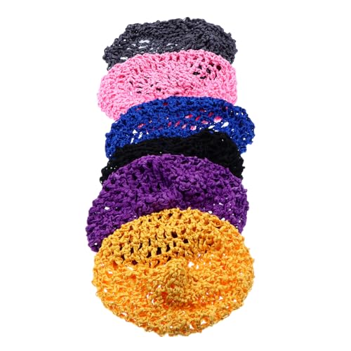 BESTYASH 6 Stück Praktische Gehäkelte Haarnetze Atmungsaktive Schlafhaube für Damen Weiche Leichte Netz Mützen Komfortabler Haarschutz Nachts Vielseitig und Tragbar Zufällige Farbe von BESTYASH