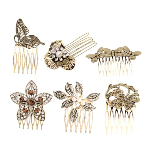 BESTYASH 6stücke Haarschmuck Seite Kämme Für Mädchen Haarkämme Mit Perlen Für Frauen Haarkamm-clip Dekorativer Haarkamm Für Haar Styling von BESTYASH