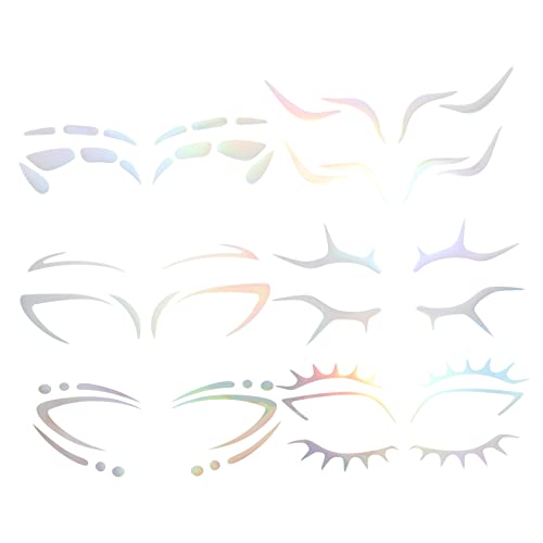 BESTYASH 6 Stück Teiliges Augenbrauen Tattoos Aufkleber für Temporäre Eyeliner Transfer Tattoos Glitzer Make Up Sticker für Kostümpartys Karneval und Halloween von BESTYASH