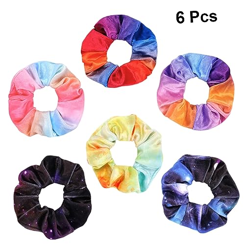 BESTYASH 6 Stück Teiliges Bunte Haargummis Damen Elastische Strapazierfähige Haarbänder mit Regenbogen Design Kreative Pferdeschwanzhalter Modischer Haarschmuck für Alltag und Besondere von BESTYASH