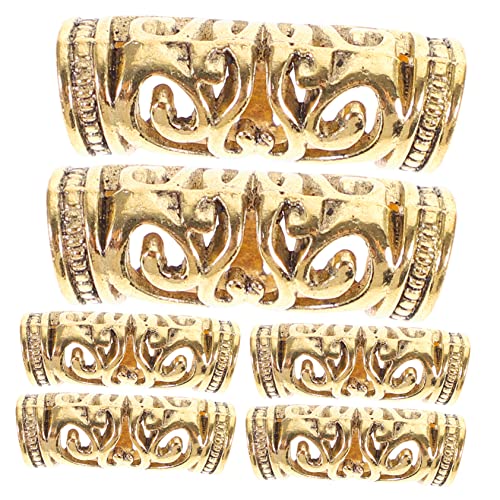 BESTYASH 6 Stück Teiliges Dreadlocks Ringe aus Legierung Vintage Haarschmuck für Zöpfe Hohlraumschmuck Einfach zu Verwenden für Hochzeiten Partys und Fotoshootings von BESTYASH
