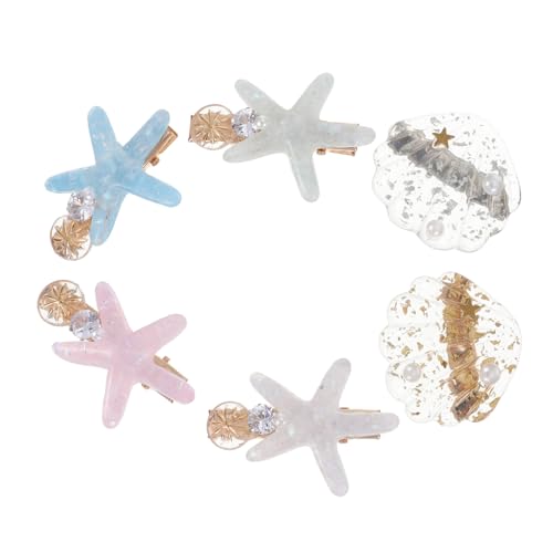 BESTYASH 6 Stück Teiliges Muschel Seestern Haarspangen Mädchen Haarklammern Meerjungfrau Party Festival Accessoires Vielseitig für Alltag und Besondere Anlässe von BESTYASH