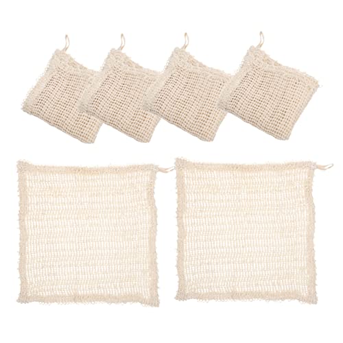 BESTYASH 6 Stück Teiliges Peeling Handtuch aus Jute Effektive Körperreinigung und Sanftes Peeling für Erfrischendes Duscherlebnis für Hauttypen Platzsparend von BESTYASH