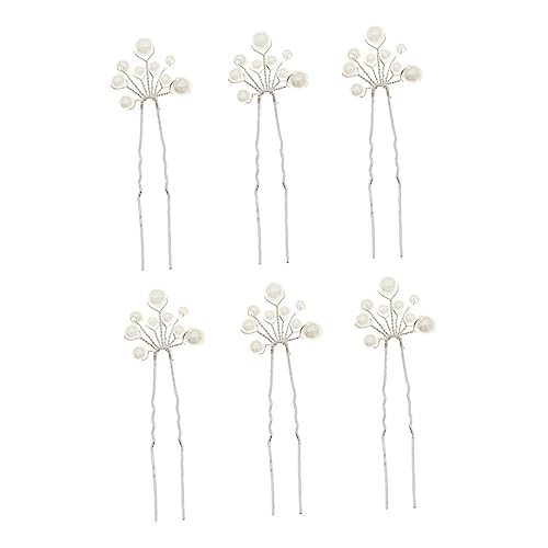 BESTYASH 6 Stück Teiliges Perlen Haarnadel U Förmige Haarnadeln Brautschmuck Eleganter Haarschmuck für Damen Hochzeit Party Langlebig und Leicht von BESTYASH